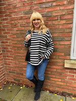 Black Stripe Long Sleeve Top Yasmin